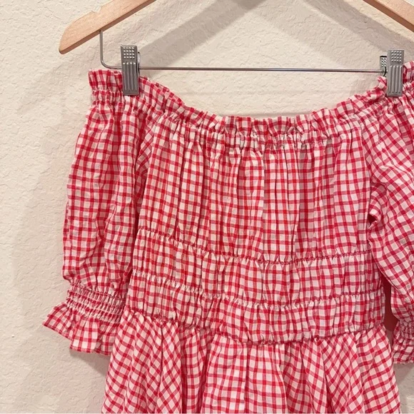 J.ING Red Plaid Off Shoulder Mini Dress Size XS NWT - Picture 11 of 14